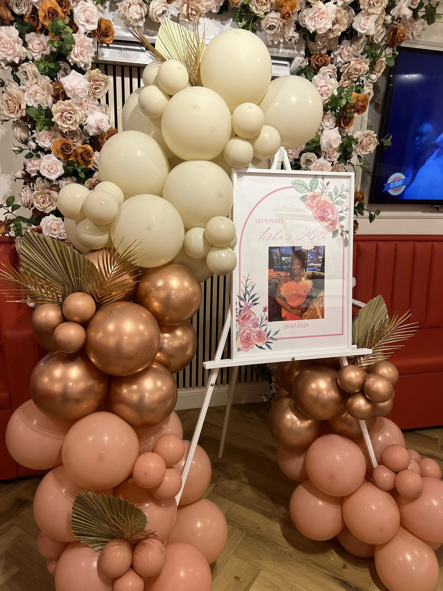 Pink & Gold Floral Private Dinner; event styling by Nylux Events Ltd
