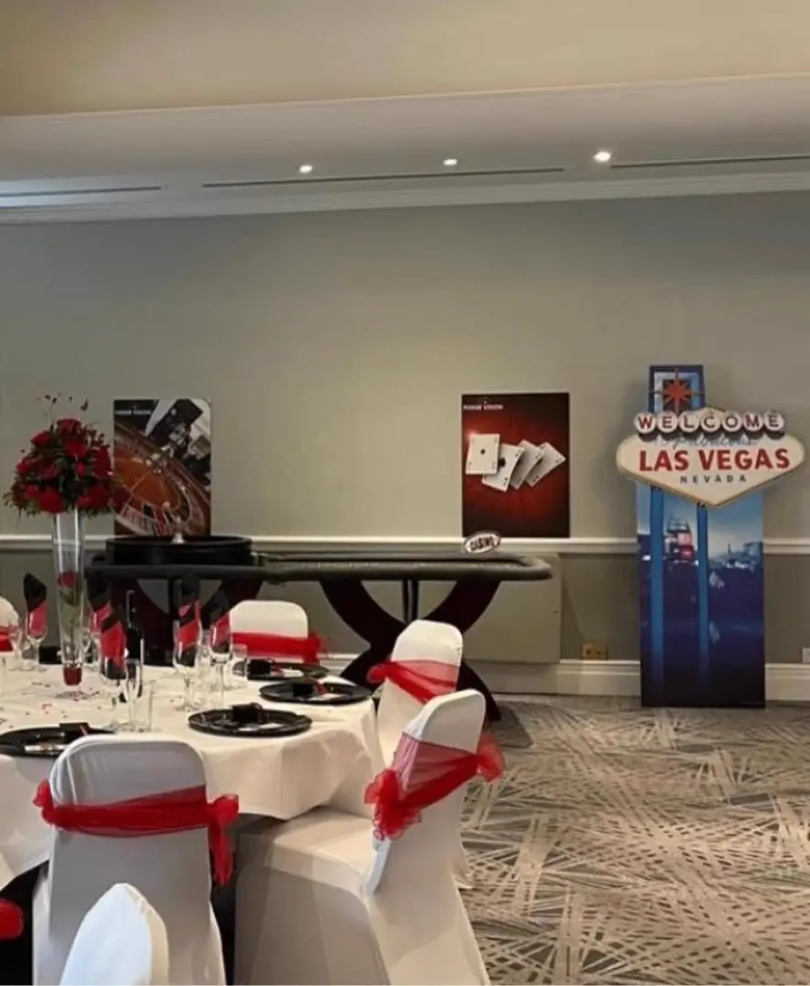 Roulette table set for the party