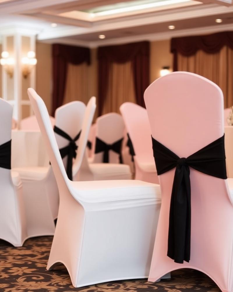 Dressed chairs at a styled celebration table